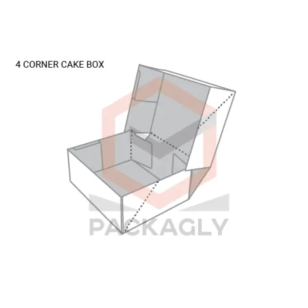 4 Corner Cake Boxes Template
