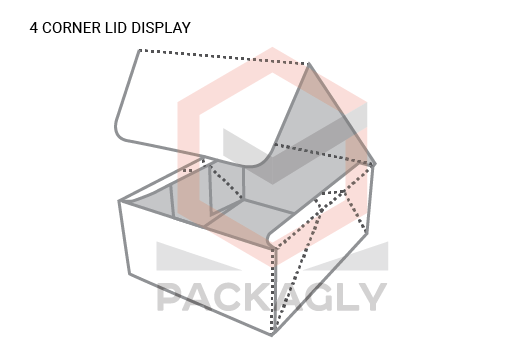 Custom 4 corner Lid Display Boxes Template